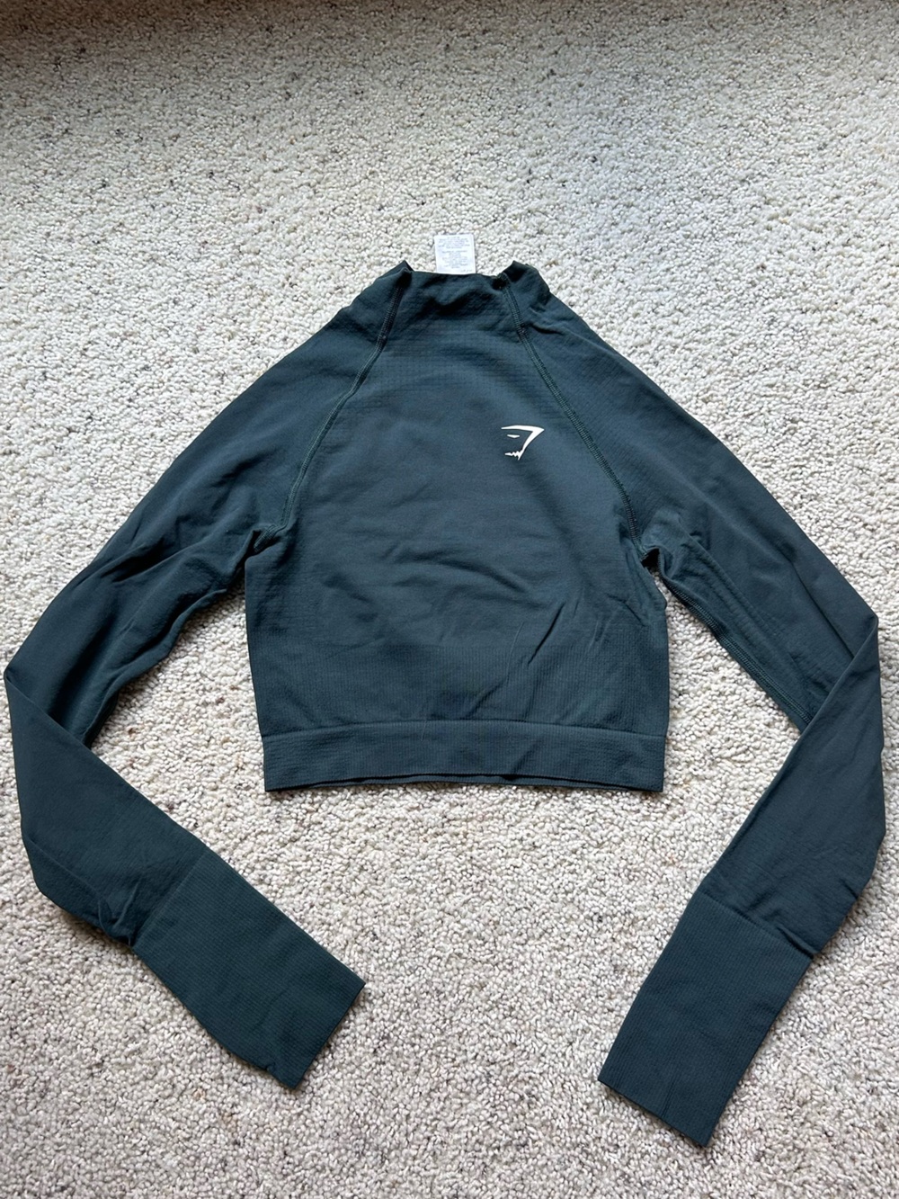 Gymshark Green Mock Neck Cropped Long Sleeve